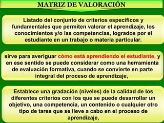 Matriz de valoración (rúbrica)