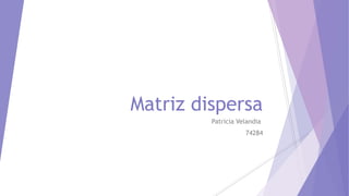Matriz dispersa
Patricia Velandia
74284
 