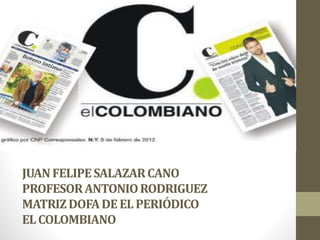 JUAN FELIPE SALAZAR CANO 
PROFESOR ANTONIO RODRIGUEZ 
MATRIZ DOFA DE EL PERIÓDICO 
EL COLOMBIANO 
 