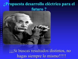 ¿Propuesta desarrollo eléctrico para el
              futuro ?




   ¡¡¡Si buscas resultados distintos, no
        hagas siempre lo mismo!!!!!
 
