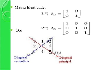    Matriz Identidade:




   Obs:
 