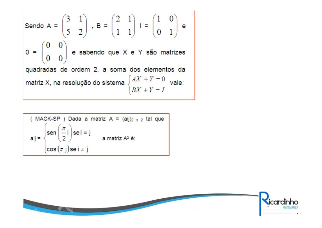 Matrizes Determinantes E Sistemas Lineares - RETOEDU