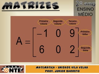 ENSINO
                                    MÉDIO
    Primeira   Segunda   Terceira
     coluna     coluna    coluna




     1 0 9                           Primeira
                                      linha



A
    6 0 2                            Segunda
                                      linha
 