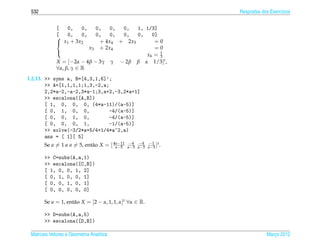 Matrizes e sistemas lineares