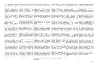 17
En un platillo de una balanza
hay 2 pelotas rojas y 5 pelotas
azules (del mismo tamaño) y en
el otro platillo hay 3 pelotas
amarillas y 4 pelotas rojas. El
estudiante representa con una
igualdad lo que observa en la
balanza (2 + 5 = 3 + 4).
 Establece relaciones entre los
datos que se repiten (objetos,
colores, diseños, sonidos o
movimientos) o entre
cantidades que aumentan
regularmente, y los transforma
en patrones de repetición o en
patrones aditivos.
 Describe, usando lenguaje
cotidiano y representaciones
concretas y dibujos, su com-
prensión de la equivalencia
como equilibrio o igual valor
entre dos colecciones o canti-
dades; asimismo, cómo se
forma el patrón de repetición
(de un criterio perceptual) y el
patrón aditivo creciente hasta
el 20 (de 1 en 1 y 2 en 2).
 Emplea estrategias heurísticas y
estrategias de cálculo (como el
conteo, el ensayo-error y la
descomposición aditiva) para
encontrar equivalencias o
crear, continuar y completar
patrones.
 Explica cómo continúa el patrón
y lo que debe hacer para
encontrar una equivalencia, así
como su proceso de resolución.
Ejemplo: En una balanza de
platillos, se colocan 5 cubos en
el lado izquierdo y 8 cubos en el
lado derecho. ¿Cuántos cubos
hay que poner del lado
izquierdo para lograr el
equilibrio de ambos lados?
 Establece relaciones entre los datos
que se repiten (objetos, colores,
diseños, sonidos o movimientos) o
entre cantidades que aumentan o
disminuyen regularmente, y los
transforma en patrones de
repetición o patrones aditivos.
 Expresa, con lenguaje cotidiano y
representaciones concretas o
dibujos, su comprensión de la
equivalencia como equilibrio o
igualdad entre dos colecciones o
cantidades.
 Describe, usando lenguaje cotidiano
y representaciones concretas y
dibujos, el patrón de repetición (con
dos criterios perceptuales), y cómo
aumentan o disminuyen los
números en un patrón aditivo con
números de hasta 2 cifras.
 Emplea estrategias heurísticas y
estrategias de cálculo (el conteo o la
descomposición aditiva) para
encontrar equivalencias, mantener
la igualdad (“equilibrio”) o crear,
continuar y completar patrones.
Ejemplo: El estudiante podría decir:
“Si tú tienes tres frutas y yo cinco,
¿qué podemos hacer para que cada
uno tenga el mismo número de
frutas?”.
 Explica lo que debe hacer para
mantener el “equilibrio” o la
igualdad, y cómo continúa el patrón
y las semejanzas que encuentra en
dos versiones del mismo patrón,
con base en ejemplos concretos. Así
también, explica su proceso de
resolución. Ejemplo: El estudiante
podría decir: “El collar lleva dos
hojas, tres frutos secos, una concha,
una y otra vez; y los bloques van dos
rojos, tres azules y uno blanco, una
y otra vez; ambos se forman así: dos,
luego tres, luego uno”.
 Establece relaciones entre los datos que
se repiten (objetos, colores, diseños,
sonidos o movimientos) o entre
cantidades que aumentan o disminuyen
regularmente, y los transforma en
patrones de repetición (con criterios
perceptualeso de cambio de posición) o
patrones aditivos (con números de hasta
3 cifras).
 Describe, con algunas expresiones del
lenguaje algebraico (igualdad, patrón,
etc.) y representaciones, su
comprensión de la igualdad como
equivalencia entre dos colecciones o
cantidades, así como que un patrón
puede representarse de diferentes
formas.
 Describe el cambio de una magnitud con
respecto al paso del tiempo,
apoyándose en tablas o dibujos.
Ejemplo: El estudiante representa el
mismo patrón de diferentes maneras:
triángulo, rectángulo, triángulo como
ABA, ABA, ABA.
 Emplea estrategias heurísticas y
estrategias de cálculo (la
descomposición aditiva y multiplicativa,
agregar o quitar en ambos lados de la
igualdad, relaciones inversas entre
operaciones y otras), para encontrar
equivalencias, mantener la igualdad
(“equilibrio”), encontrar relaciones de
cambio entre dos magnitudes o
continuar, completar y crearpatrones.
 Hace afirmaciones y explica lo que
sucede al modificar las cantidades que
intervienen en una relación de igualdad
y cómo equiparar dos cantidades, así
como lo que debe considerar para
continuar o completar el patrón y las
semejanzas que encuentra en dos
versiones del mismo patrón, mediante
ejemplos concretos. Así también, explica
su proceso de resolución. Ejemplo: El
estudiante podría decir: “Si quito 2 kilos
en este platillo de la balanza, se perderá
el equilibrio”.
contienen adiciones o sustraccio-
nes, o multiplicaciones o
divisiones.
 Establece relaciones entre los
datos de una regularidad y los
transforma en patrones de
repetición (que combinan
criterios perceptuales y un criterio
geométrico de simetría) o
patrones aditivos o multiplicativos
(con números de hasta 4 cifras).
 Expresa, usando lenguaje
algebraico (ícono y operaciones)y
diversas representaciones, su
comprensión de la regla de
formación de un patrón, de la
igualdad (con un término des-
conocido) y del signo igual,
distinguiéndolo de su uso en el
resultado de una operación.
 Describe la relación de cambio de
una magnitud con respecto de
otra, apoyándose en tablas o
dibujos.
 Emplea estrategias heurísticas o
estrategias de cálculo (duplicar o
repartir en cada lado de la
igualdad, relación inversa entre
operaciones), para encontrar
equivalencias, completar, crear o
continuar patrones, o para
encontrar relaciones de cambio
entre dos magnitudes.
 Hace afirmaciones sobre la
equivalencia entre expresiones;
para ello, usa nocionalmente las
propiedades de la igualdad:
uniformidad y cancelativa.
 Hace afirmaciones sobre las
regularidades, las relaciones de
cambio entre magnitudes, así
como los números o elementos
que siguen en un patrón, y las
justifica con sus experiencias
concretas. Así también, justifica
sus procesos de resolución.
las transforma en ecuaciones
simples (por ejemplo: x + a =
b) con números naturales, o
en tablas de
proporcionalidad.
 Establece relaciones entre los
datos de una regularidad ylos
transforma en un patrón de
repetición (que combine un
criterio geométrico de
simetría o traslación y un
criterio perceptual) o en un
patrón aditivo de segundo
orden (por ejemplo: 13 - 15 -
18 - 22 - 27 - …).
 Expresa, con lenguaje
algebraico y diversas
representaciones, su
comprensión de la regla de
formación de un patrón de
segundo orden, así como de
los símbolos o letras en la
ecuación y de la
proporcionalidad como un
cambio constante.
 Emplea estrategias
heurísticas, estrategias de
cálculo y propiedades de la
igualdad (uniformidad y
cancelativa) para encontrar el
valor de la incógnita en una
ecuación, para hallar la regla
de formación de un patrón o
para encontrar valores de
magnitudes proporcionales.
 Elabora afirmaciones sobre
los elementos no inmediatos
que continúan un patrón y las
justifica con ejemplos y
cálculos sencillos. Asimismo,
justifica sus procesos de
resolución mediante el uso de
propiedades de la igualdad y
cálculos.
y las transforma en ecuaciones que
contienen las cuatro operaciones,
desigualdades con números
naturales o decimales, o en propor-
cionalidad directa.
 Establece relaciones entre los datos
de una regularidad y los transforma
en patrones de repetición (con
criterios geométricos de traslación y
giros), patrones (con y sin confi-
guraciones puntuales) cuya regla se
asocia a la posición de sus
elementos y patrones aditivos o
multiplicativos.
 Expresa, con lenguaje algebraico y
diversas representaciones, su
comprensión del término general de
un patrón (por ejemplo: 2, 5, 8, 11,
14...--> término general = triple de
un número, menos 1), condiciones
de desigualdad expresadas con los
signos > y <, así como de la relación
proporcional como un cambio
constante.
 Emplea estrategias heurísticas y
estrategias de cálculo para
determinar la regla o el término
general de un patrón, y propiedades
de la igualdad (uniformidad y
cancelativa) para resolver
ecuaciones o hallar valores que
cumplen una condición de
desigualdad o de proporcionalidad.
 Elabora afirmaciones sobre los
términos no inmediatos en un
patrón y sobre lo que ocurre cuando
modifica cantidades que inter-
vienen en los miembros de una
desigualdad, y las justifica con
ejemplos, cálculos, propiedades de
la igualdad o a través de sus cono-
cimientos. Así también, justifica su
proceso de resolución.
 