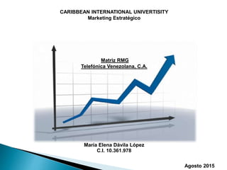 Agosto 2015
CARIBBEAN INTERNATIONAL UNIVERTISITY
Marketing Estratégico
Matriz RMG
Telefónica Venezolana, C.A.
María Elena Dávila López
C.I. 10.361.978
 
