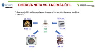 “...la energía útil...es la energía que dispone el consumidor luego de su última
conversión”
ENERGÍA NETA VS. ENERGÍA ÚTIL
 