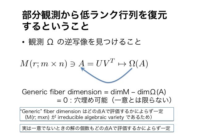 低ランク行列補完のためのマトロイド理論 低ランク行列補完のためのマトロイド理論