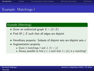 Matroid Examples Matroids | PDF