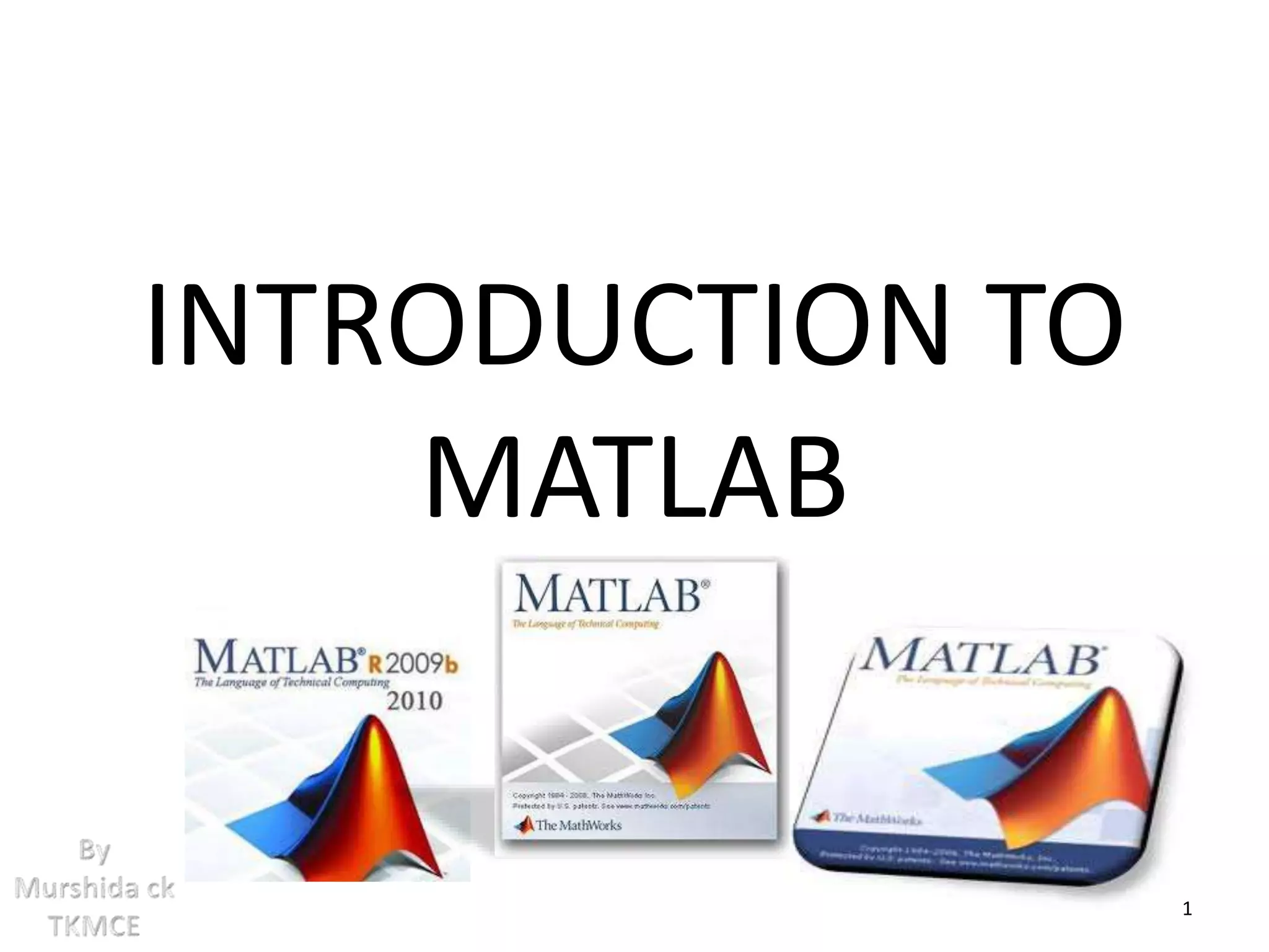 An Introduction to MATLAB for beginners | PPT