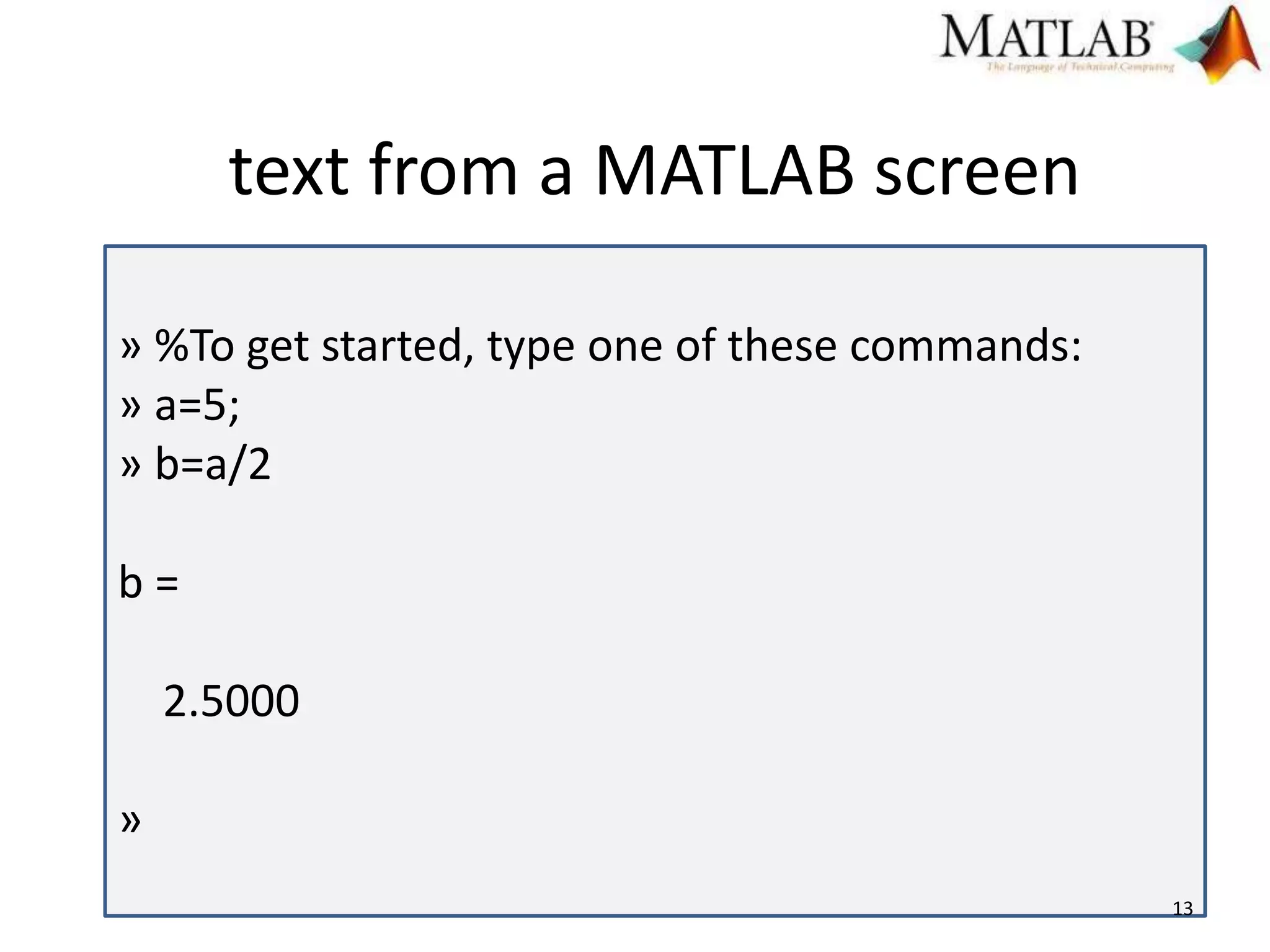 An Introduction to MATLAB for beginners | PPT