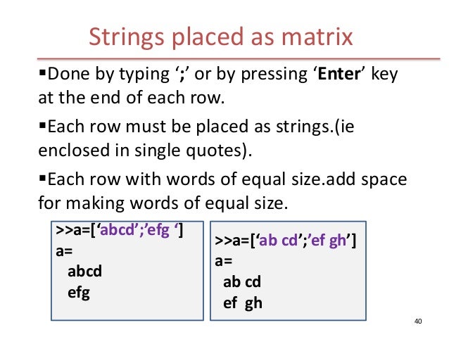 An Introduction to MATLAB for beginners
