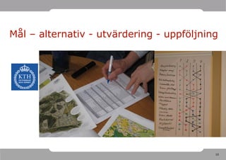 Mål – alternativ - utvärdering - uppföljning




                                           10
 