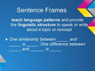 MATSOL Presentation - Sentence Frames | PDF
