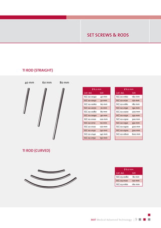 Springfree Mat Rods Size Chart Australia.pdf Mat spinal system | PDF