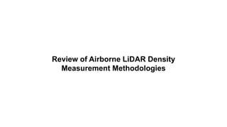 AIRBORNE LIDAR POINT DENSITY | PDF