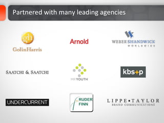 Partnered	
  with	
  many	
  leading	
  agencies	
  	
  
 