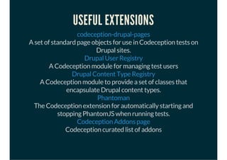 Test-driven Development with Drupal and Codeception (DrupalCamp Brighton)