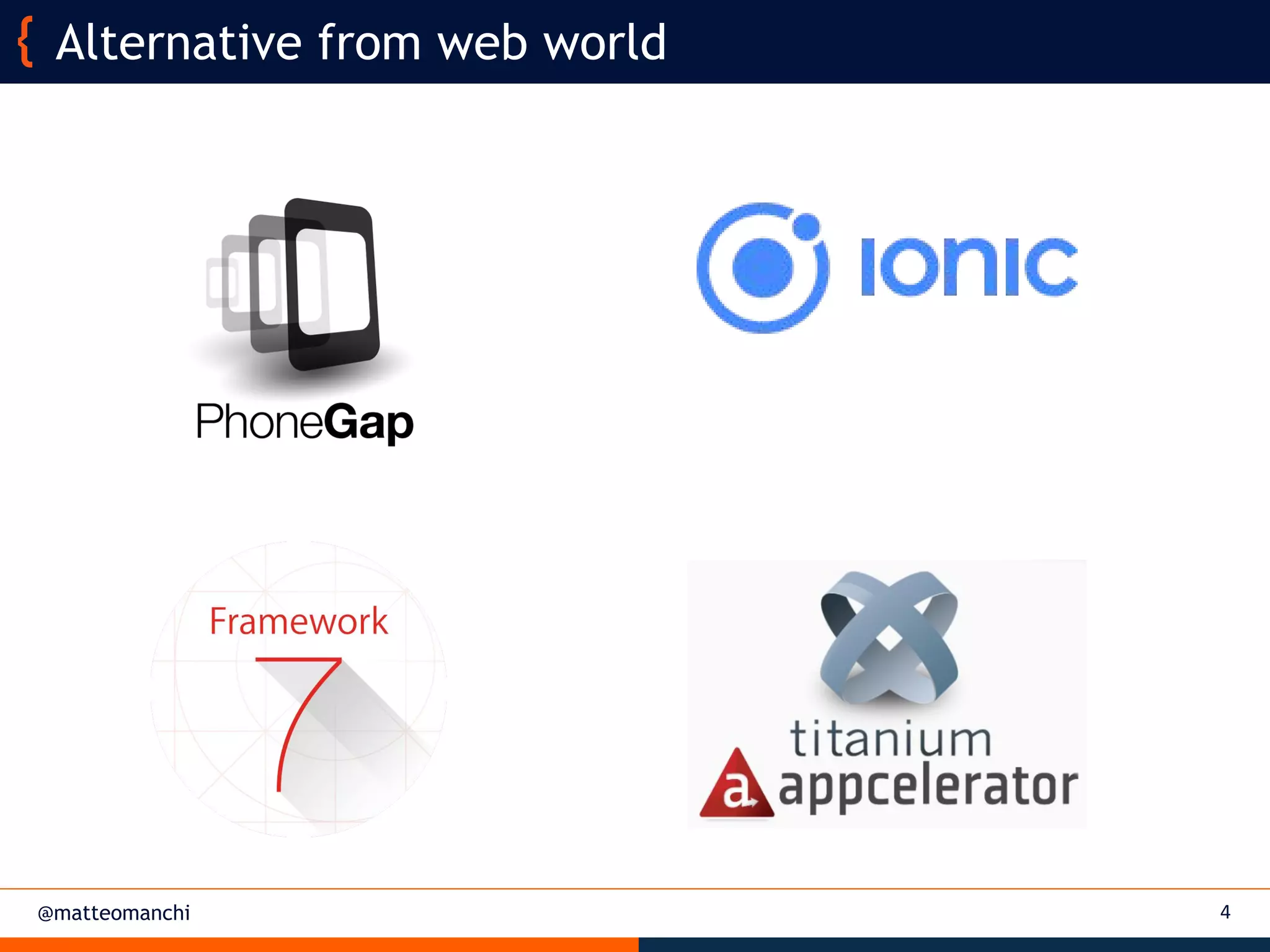 @matteomanchi 4
Alternative from web world
 