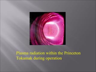 Plasma radiation within the Princeton Tokamak during operation . 