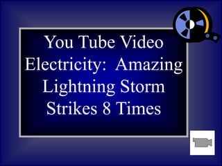 You Tube Video
Electricity: Amazing
Lightning Storm
Strikes 8 Times
 