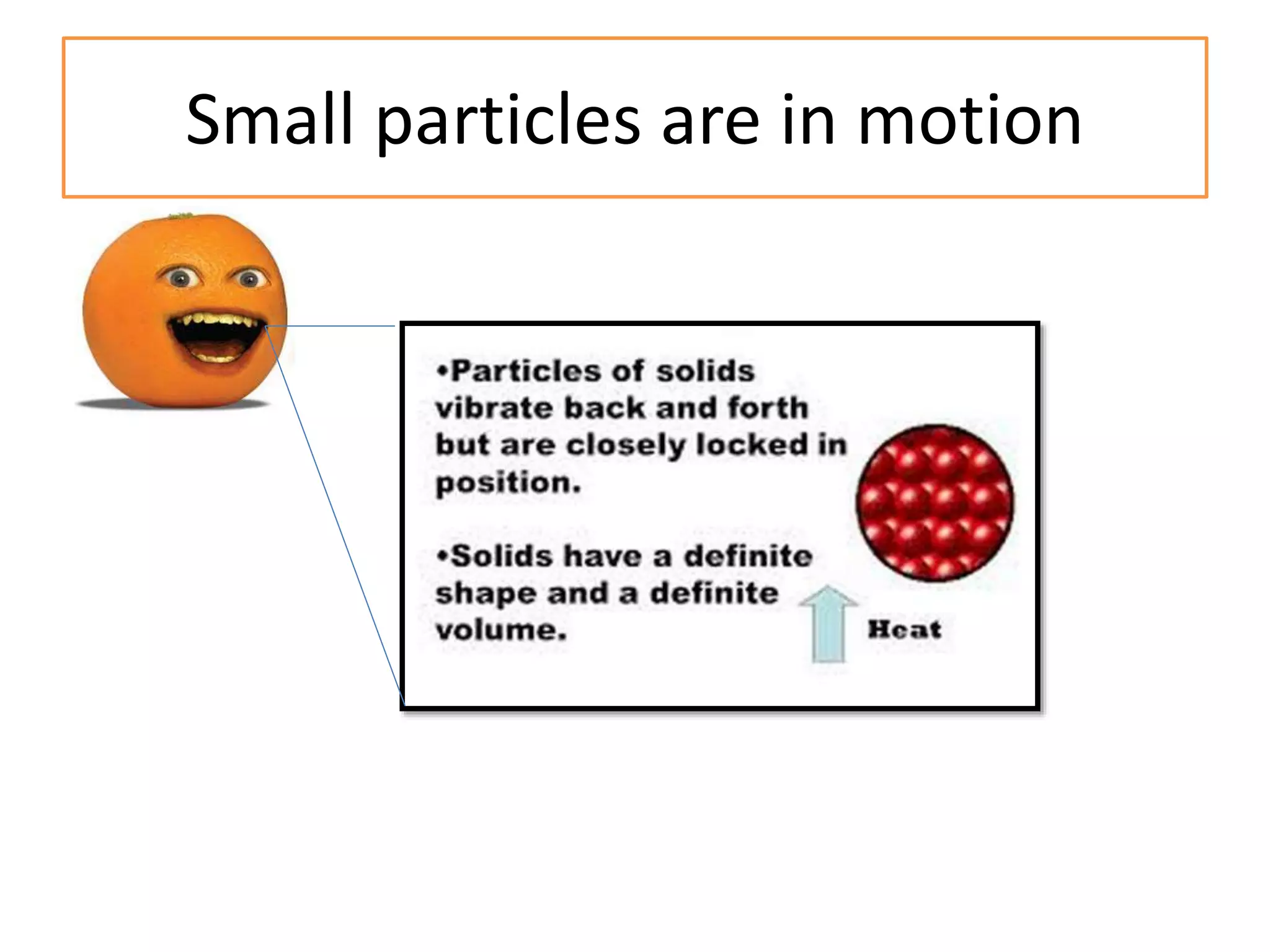 Small particles are in motion
 