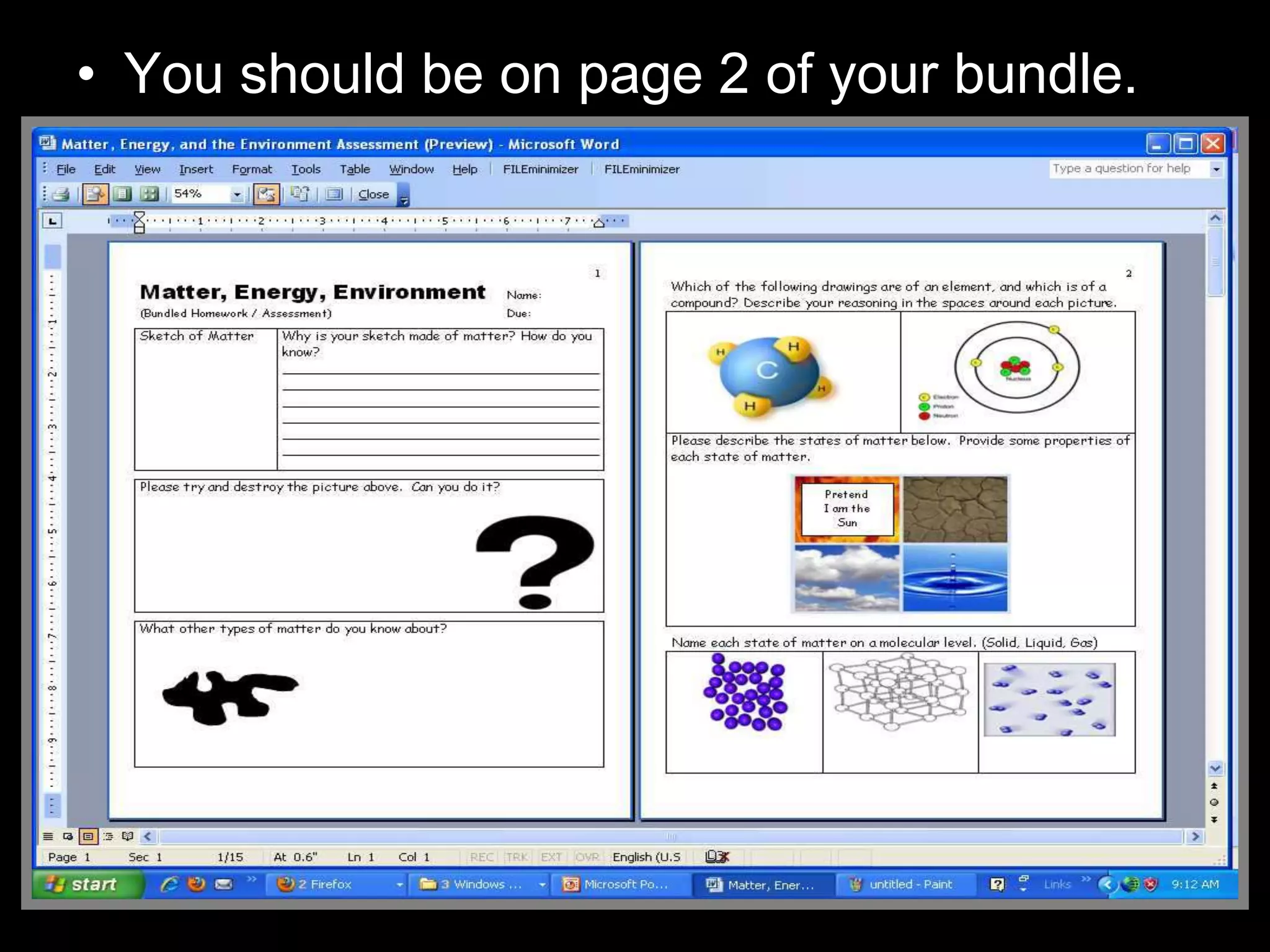 • You should be on page 2 of your bundle.
 