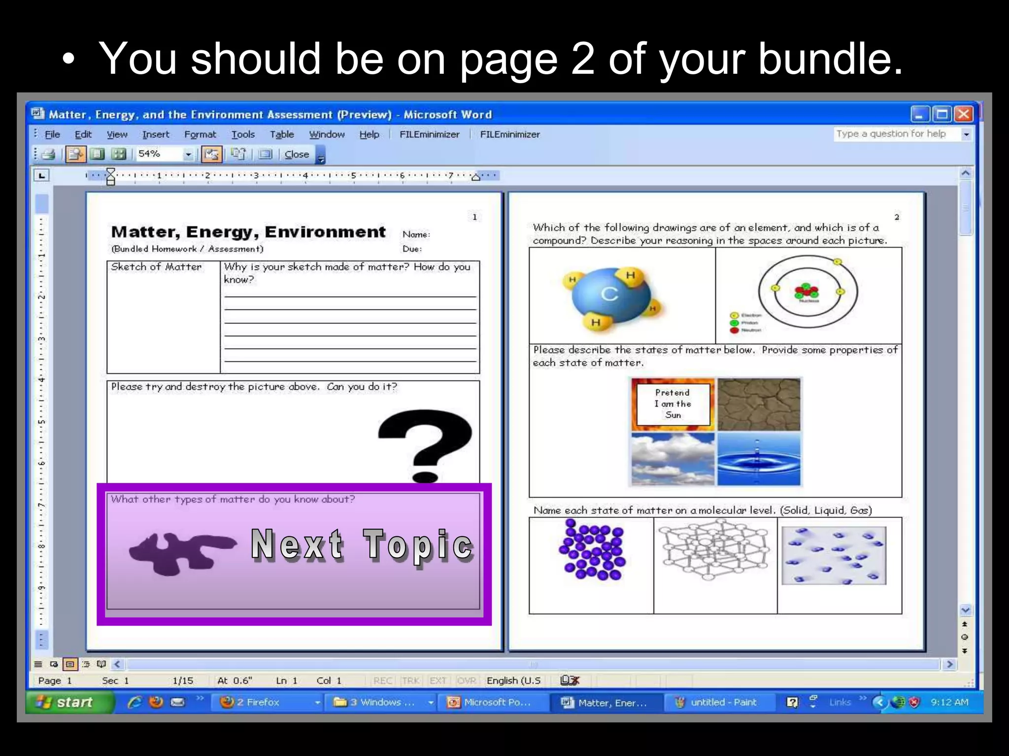 • You should be on page 2 of your bundle.
 