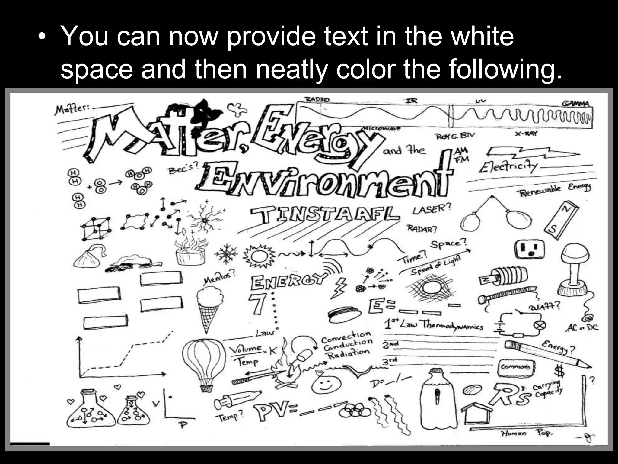 • You can now provide text in the white
space and then neatly color the following.
 