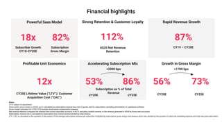 Powerful Saas Model
23
Strong Retention & Customer Loyalty
112%
Proﬁtable Unit Economics
4Q20 Net Revenue
Retention
Notes:
CY19 subject to adjustment
Subscription gross margin is 2020E and is calculated as subscription revenue less cost of goods sold for subscription, excluding amortization of capitalized software
Gross margin estimates for CY20-CY25 exclude stock-based compensation expense
Net revenue retention compares the revenue from active subscriber accounts in 4Q19, excluding variable revenue, to the revenue generated in 4Q20 by those same accounts
Subscription revenue mix is calculated as subscription plus license revenue divided by total revenue
LTV / CAC is calculated as the quotient of the product of the average subscription revenue per subscriber multiplied by subscription gross margin and revenue churn rate, divided by the quotient of sales and marketing expense and total new paid subscribers
Rapid Revenue Growth
18x
Subscriber Growth
CY18-CY20E
87%
CY19 – CY20E
Growth in Gross Margin
Accelerating Subscription Mix
53% 86%
+3300 bps
CY20E CY25E
Subscription as % of Total
Revenue
+1700 bps
56% 73%
CY20E CY25E
82%
Subscription
Gross Margin
CY20E Lifetime Value (“LTV”)/ Customer
Acquisition Cost (“CAC”)
12x
 