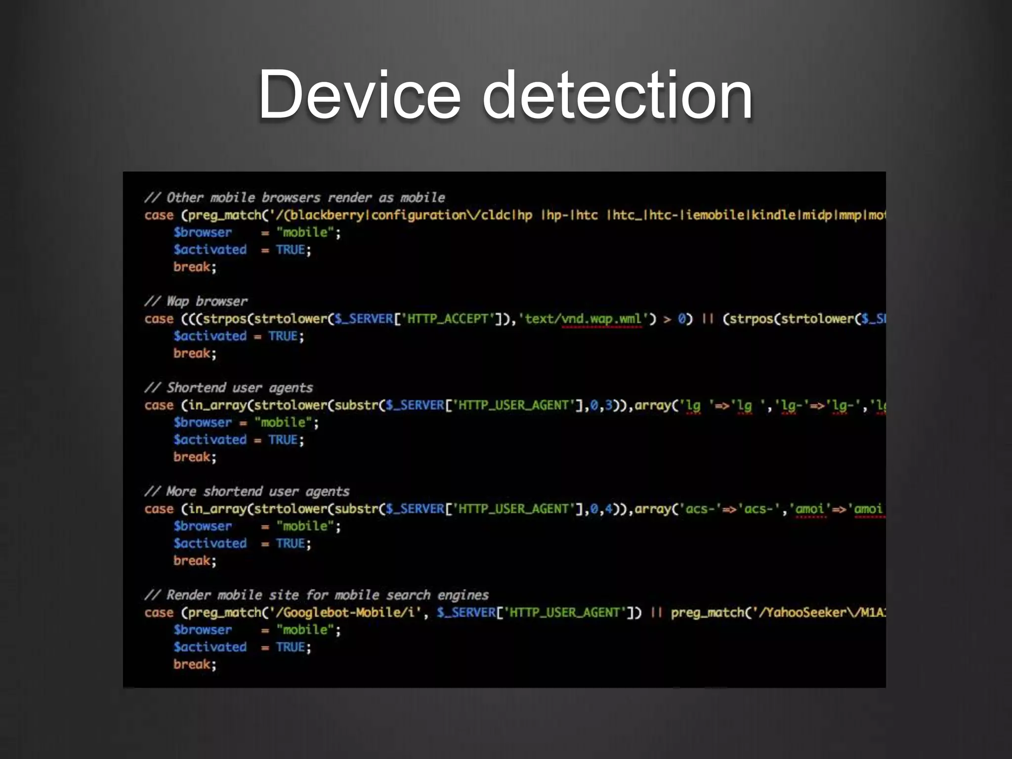 Device detection