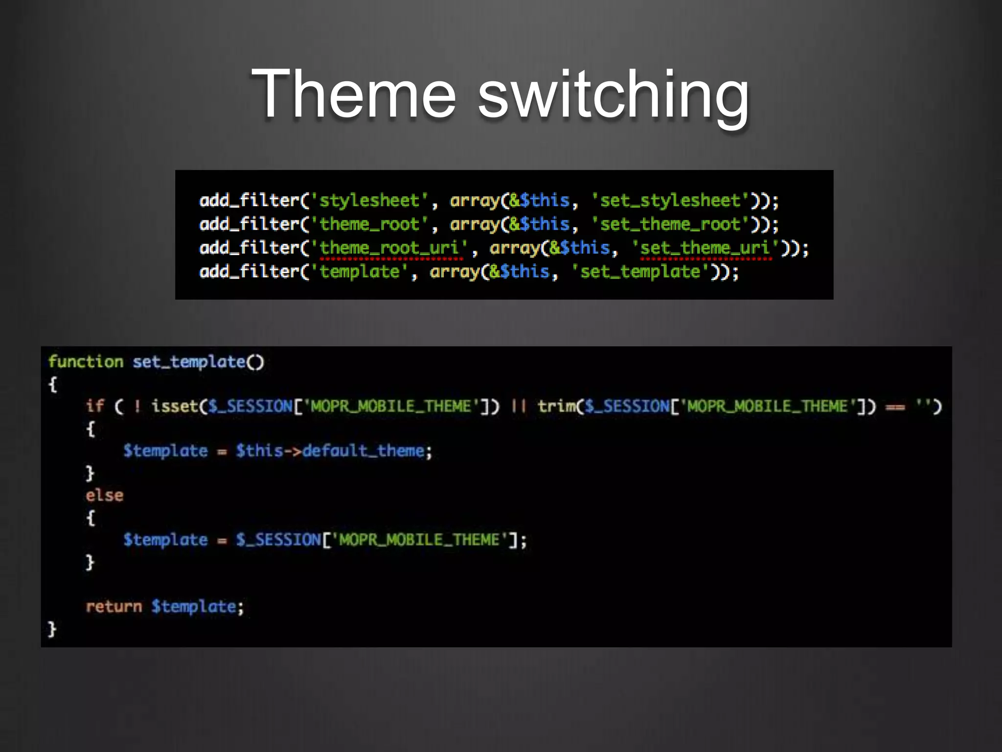 Theme switching
