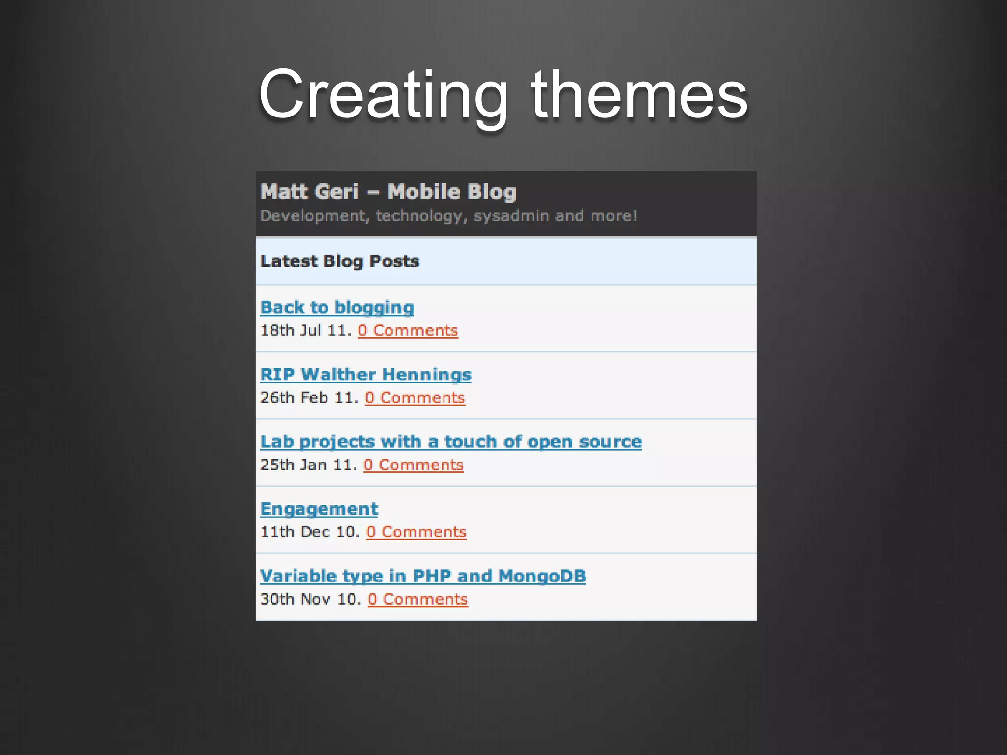 Creating themes