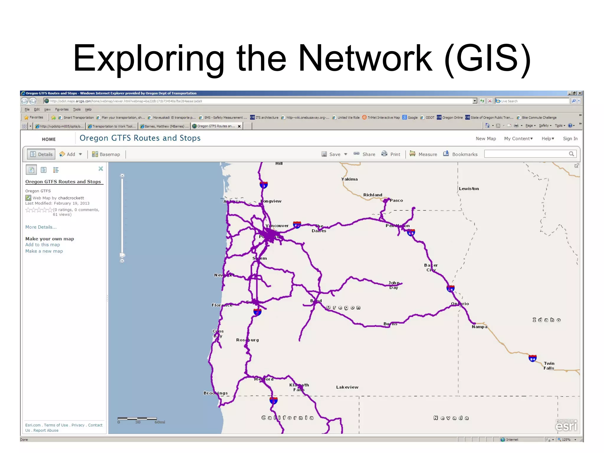 Exploring the Network (GIS)
 