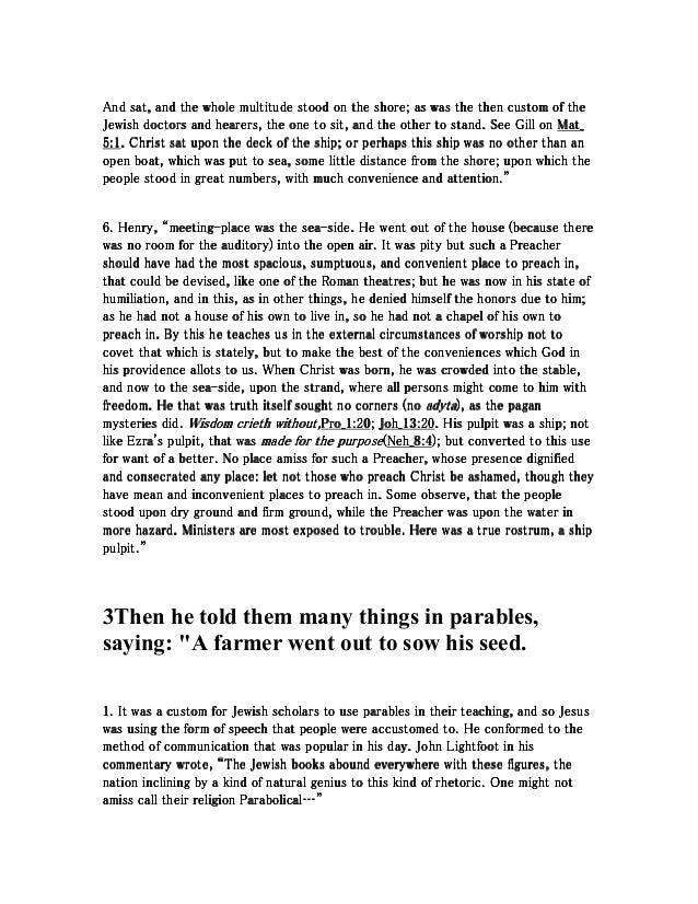 Matthew 13 commentary