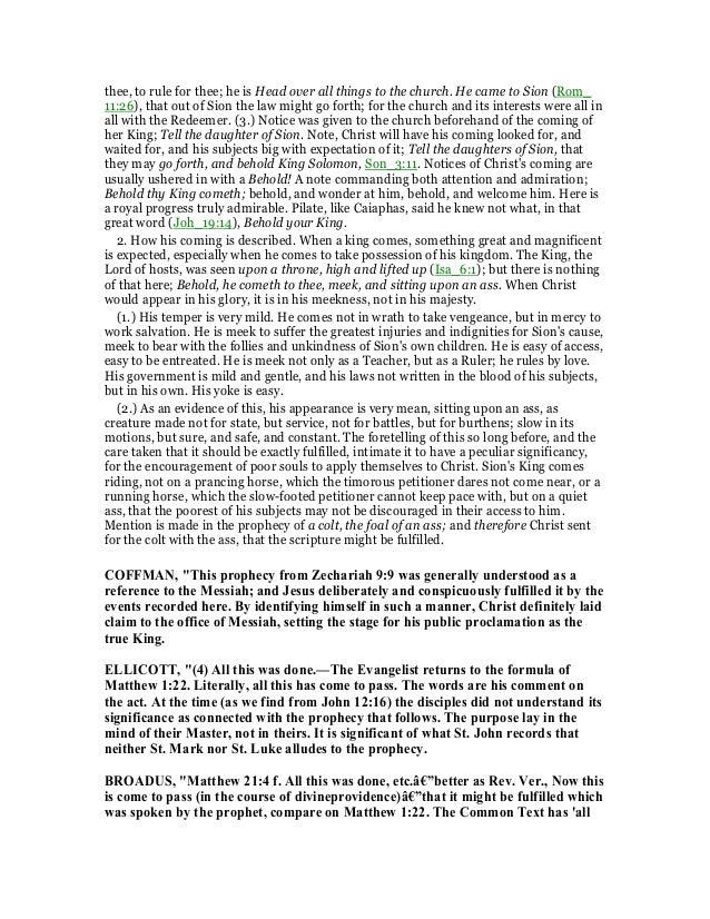 Matthew 21 Commentary