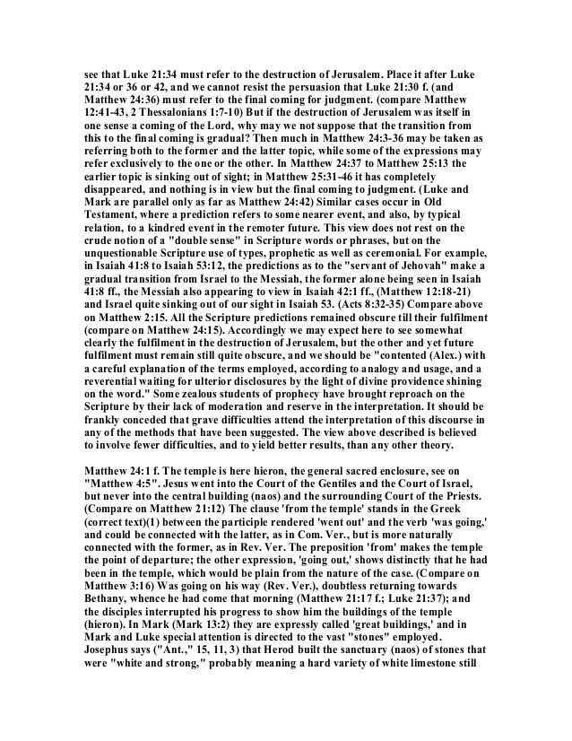 Matthew 24 Commentary matthew 24 commentary