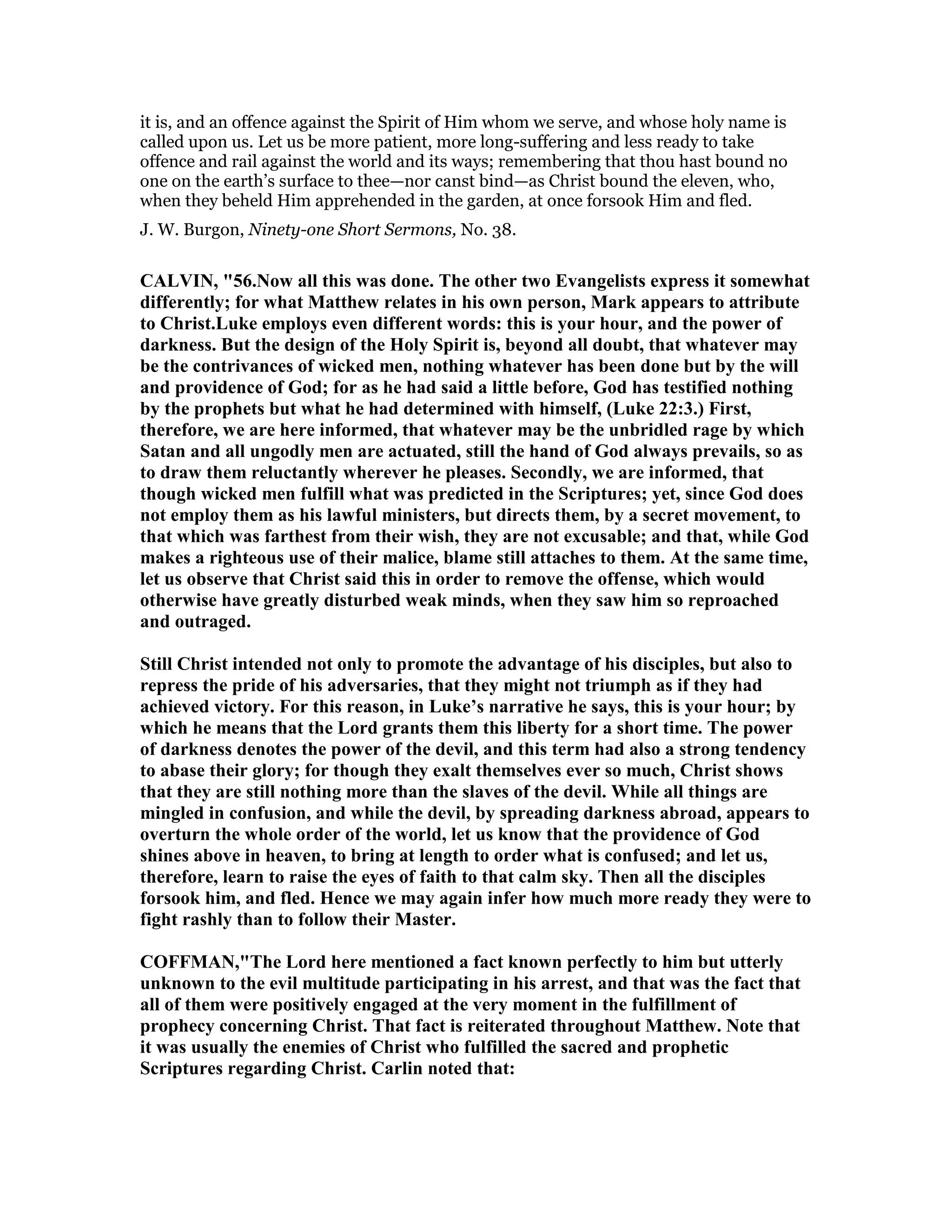 Matthew 26 commentary