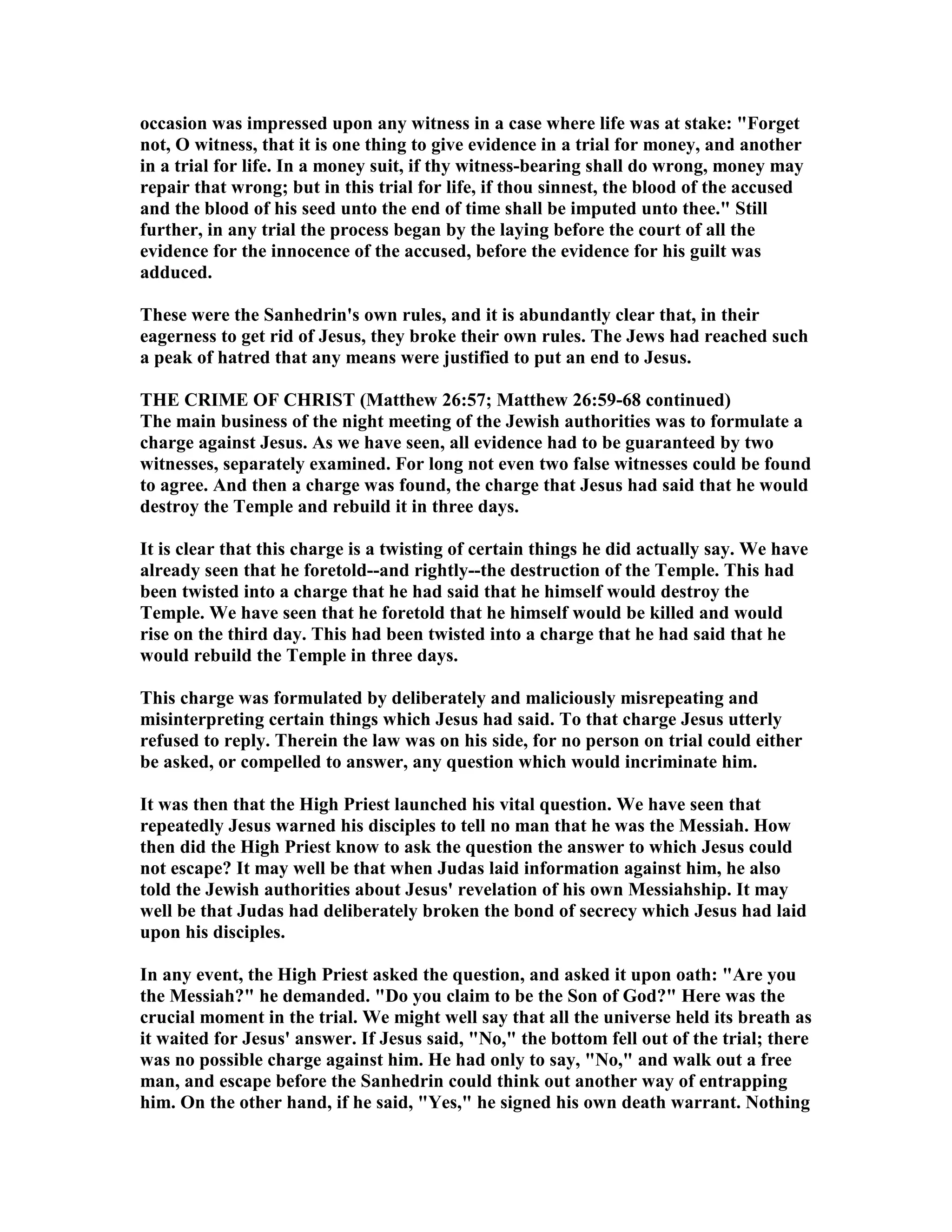 Matthew 26 commentary