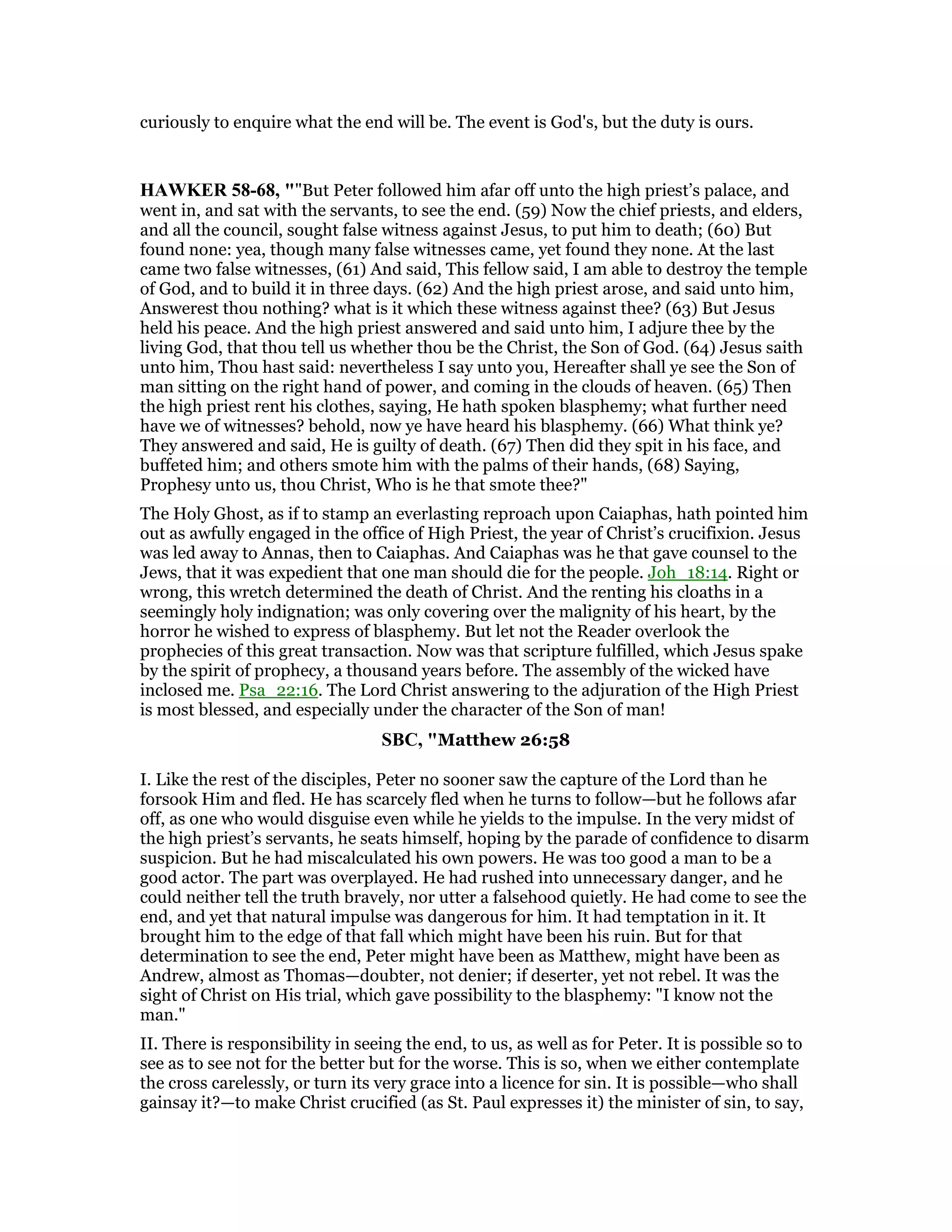 Matthew 26 commentary