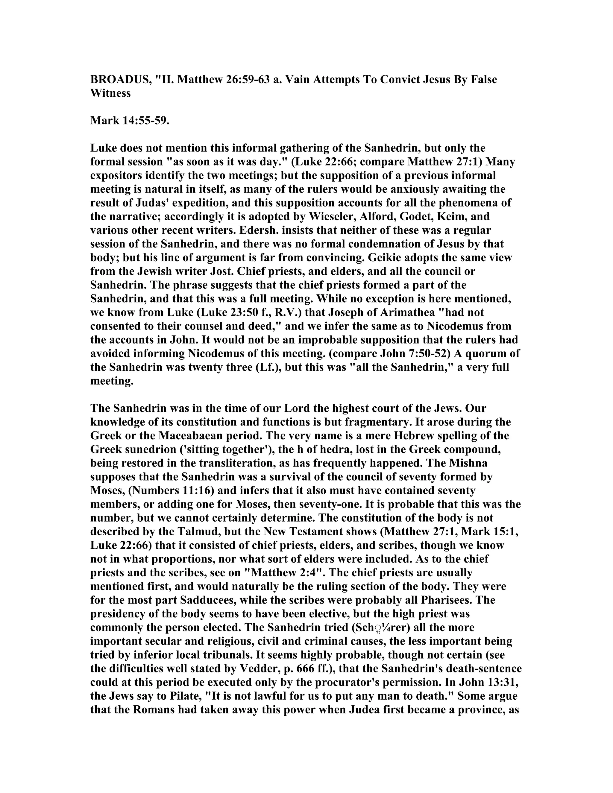 Matthew 26 commentary