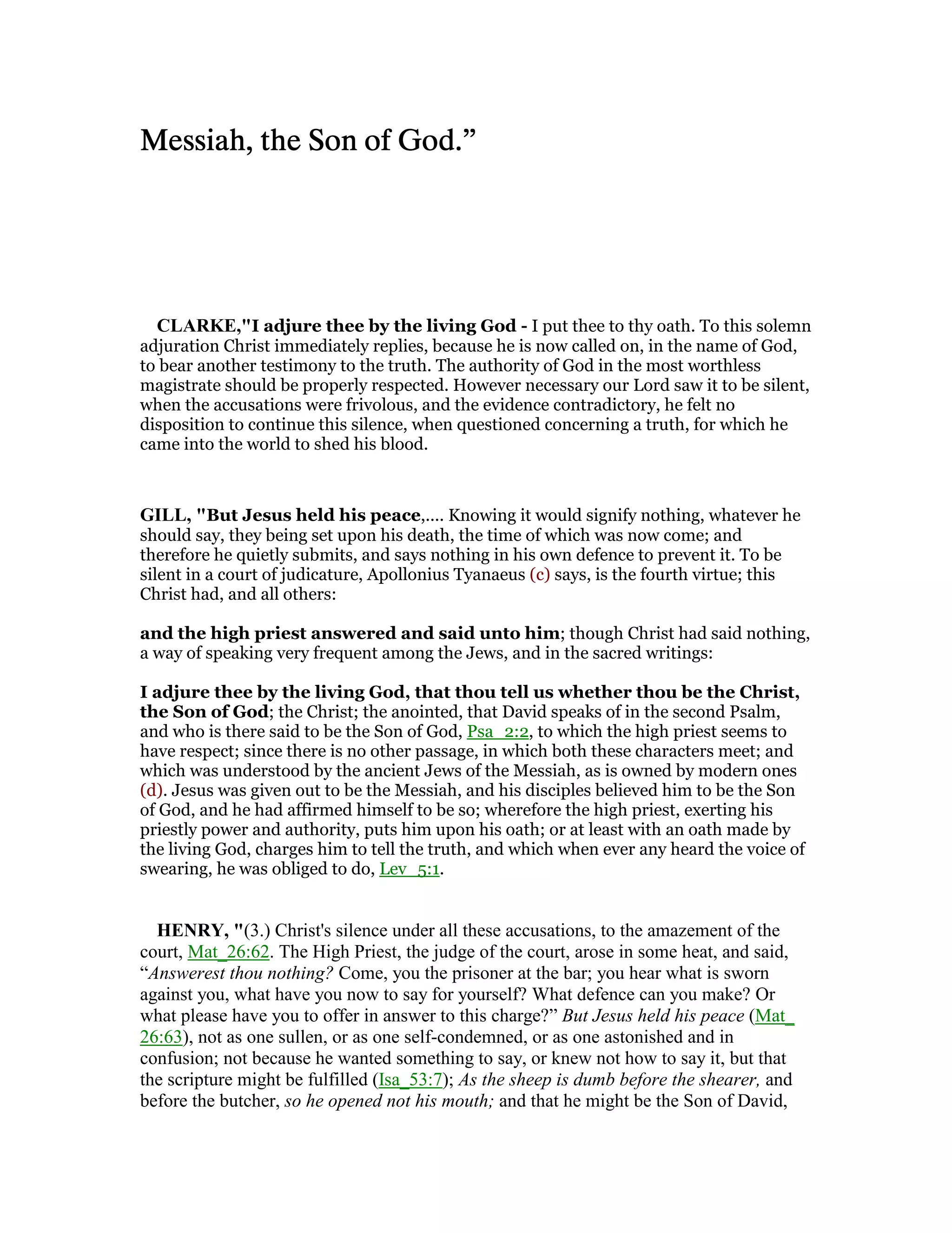 Matthew 26 commentary