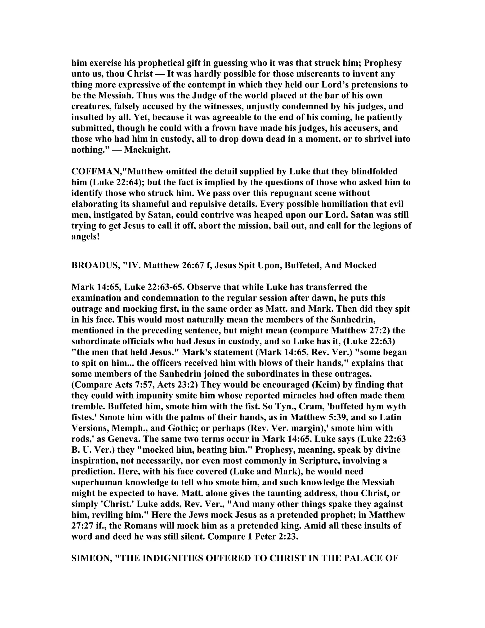 Matthew 26 commentary