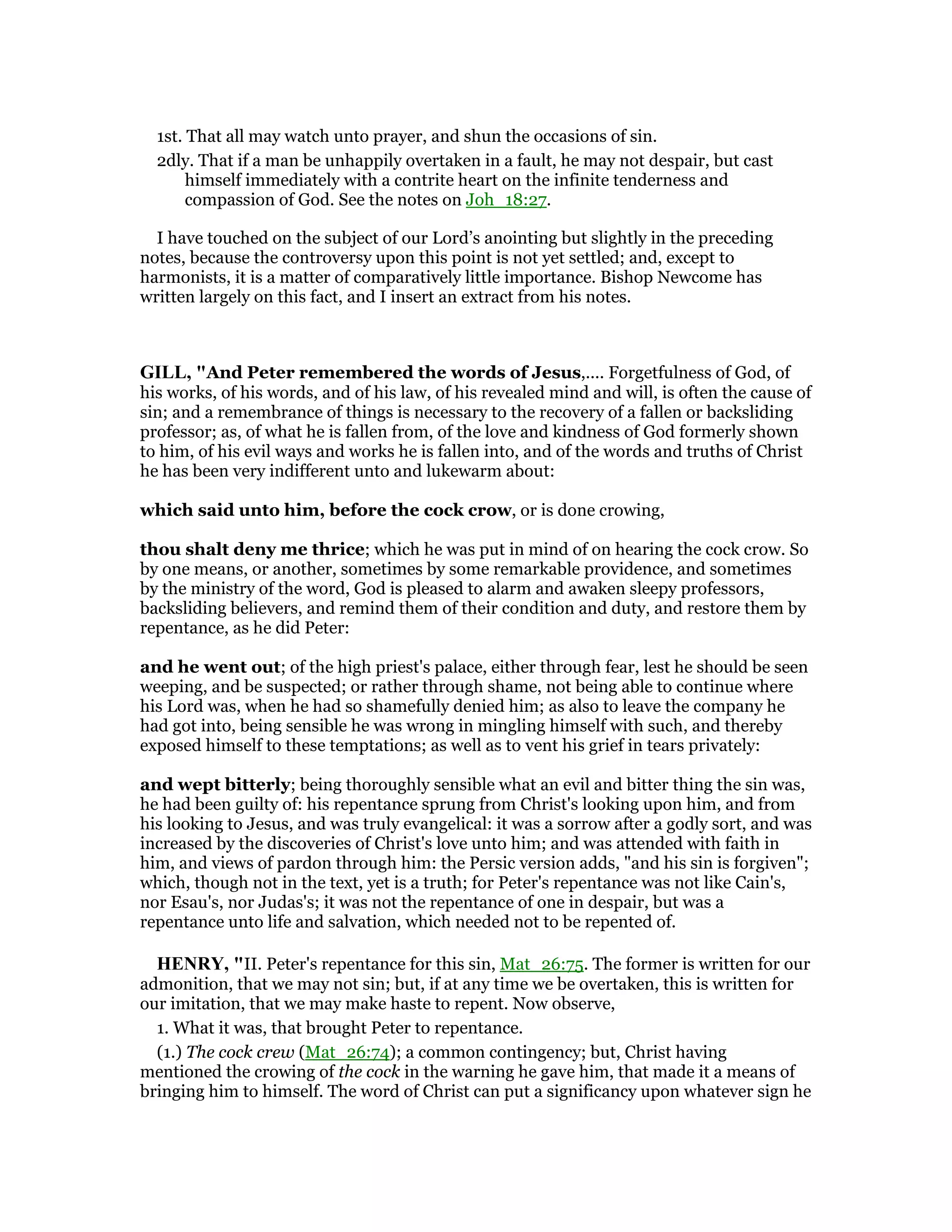 Matthew 26 commentary