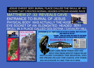 Matthew 27 33 elongated headed aliensof  place of the skulls