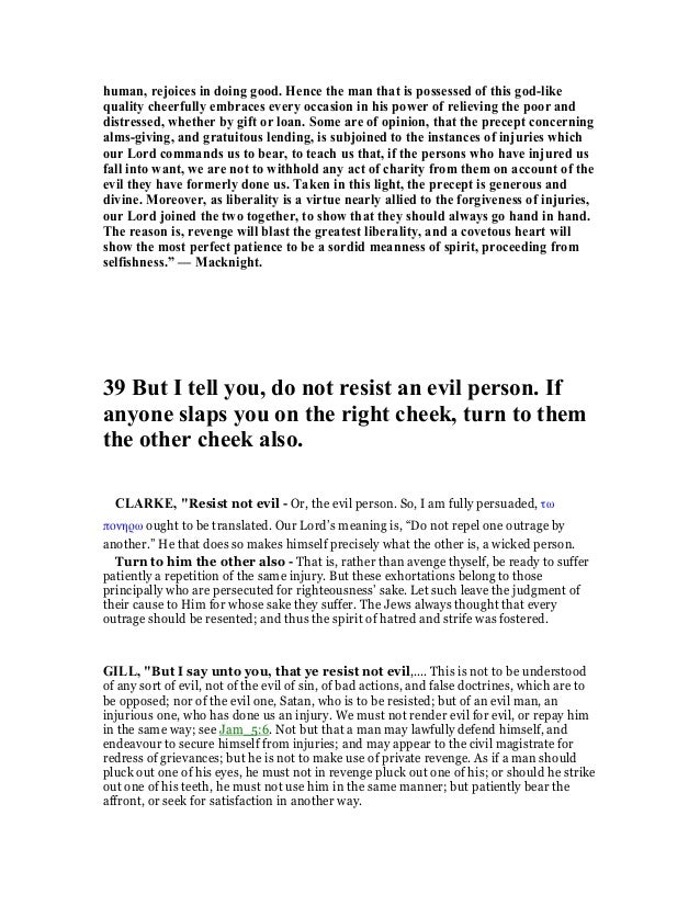 Matthew 5 38 48 Commentary