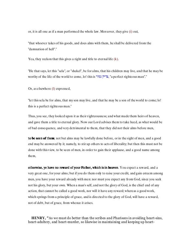 Matthew 6 1 8 Commentary