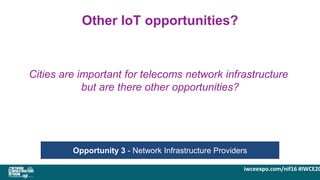 iwceexpo.com/nif16 #IWCE20
Other IoT opportunities?
Opportunity 3 - Network Infrastructure Providers
Cities are important ...