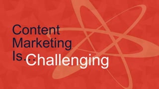 Content
Marketing
Is…Challenging
 
