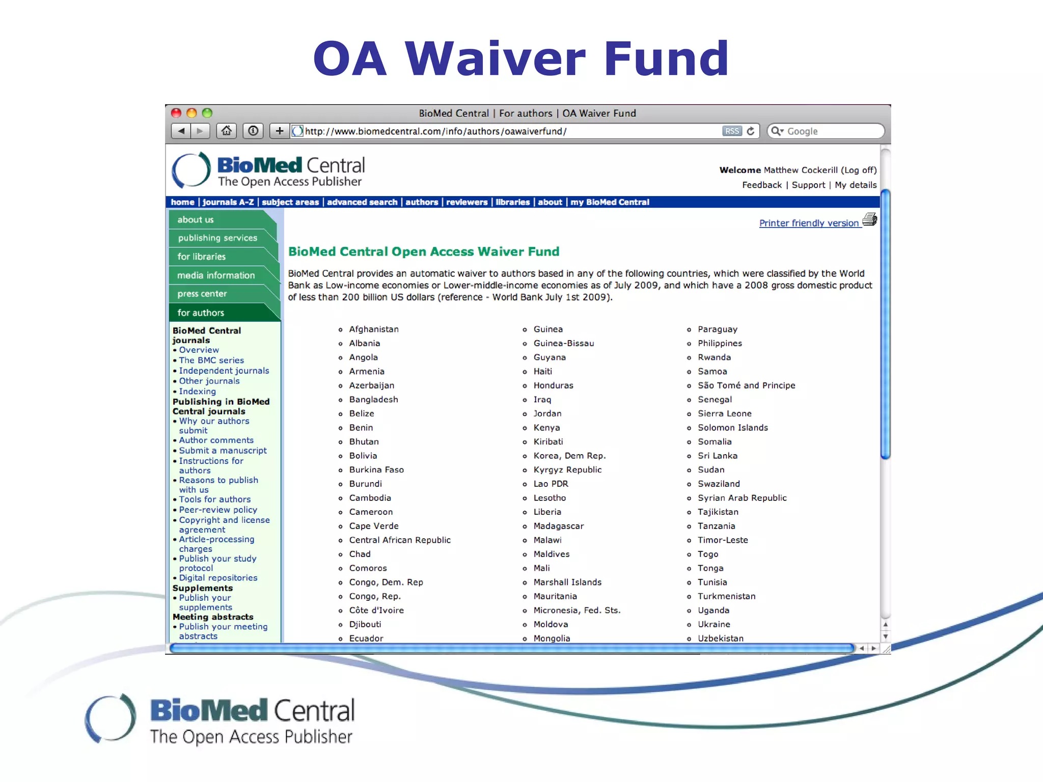 OA Waiver Fund
 